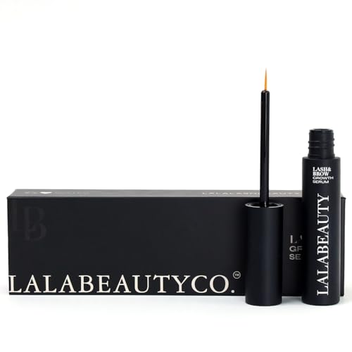 LalaBeautyCo Lash Growth Serum for Longer, Thicker, Fuller Lashes ? Peptide, Biotin & Vitamin Formula ? Ophthalmologist Tested, Cruelty-Free