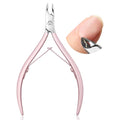 Beetles Cuticle Trimmer Nail Cuticle Nippers 0.16 Inch Fine Jaw Cuticles Cutter Stainless Steel Cuticles Remover Scissors Beginner Friendly Nail Art Tools for Manicure Care Pink