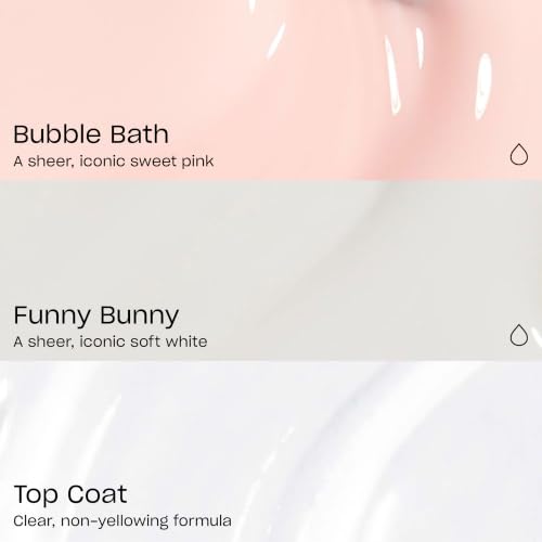 OPI Nail Lacquer Gift Set - 3PC Bubble Bath, Funny Bunny & Top Coat | Long-Lasting, Chip-Resistant, Vegan