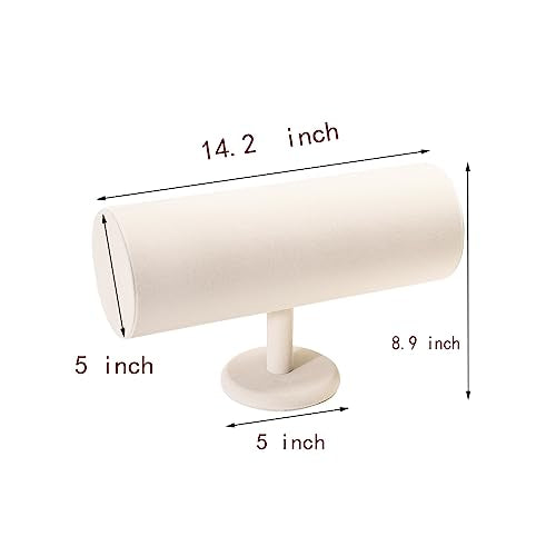 Beige Velvet Headband Holder Organizer for Hair Bands and Ear Jewelry Display - 5 Inch Diameter