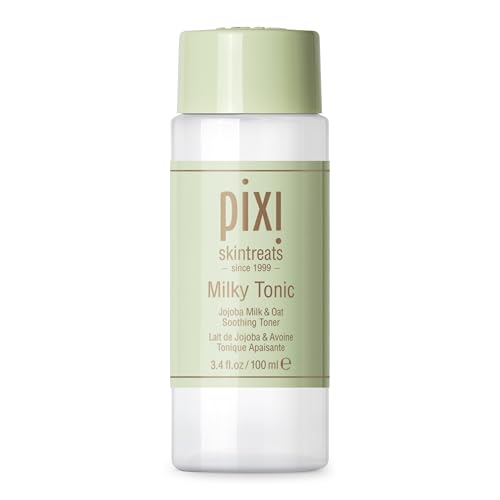 Pixi Milky Tonic, Calming & Hydrating Pads Containing Jojoba Milk, Infused with Oat Extract to Soothe, Alcohol-Free Daily Nourishing Toner, 3.4 fl oz/ 100 mL