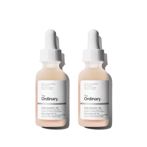 The Ordinary Lactic Acid 10% + Hyaluronic Acid 2%, High-Strength Exfoliating Serum for Smoother, Brighter Skin, 1 Fl Oz (Pack of 2)
