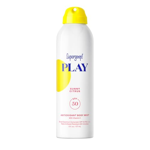 Sunny Citrus Supergoop! PLAY SPF 50 Body Mist Sunscreen 6 Fl Oz - Water-Resistant, Hydrating