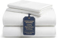 King Size Egyptian Cotton Bed Sheets Set - White, 4 Piece, Deep Pocket
