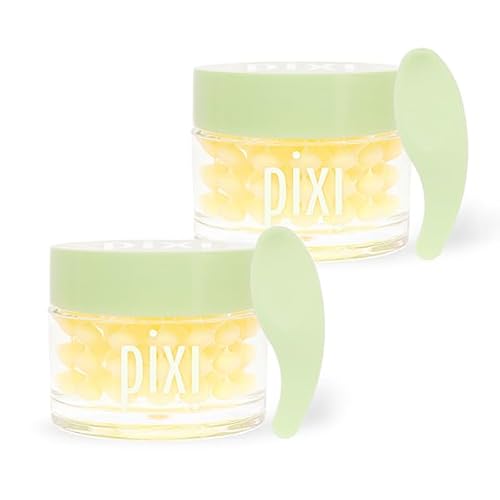 Pixi Beauty Vitamin-C CremeSerum 2-pack | Capsule Cream with Vitamin C Beads & Hyaluronic Gel | 2-in-1 Serum + Moisturizer for Smoother, Radiant-Looking Skin | 2x 1.7 fl.oz / 50 ml