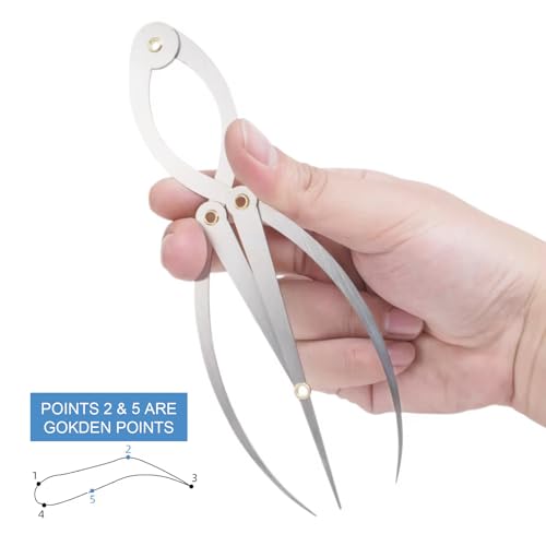 2 Pcs Golden Ratio Caliper, Eyebrow Mapping Brow Tool for Eyebrows Shaping Tattoo Makeup, 1:1.618 Measure Tool & 3-Point Positioning Ruler