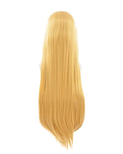 Women's Princess Gold Long Braided Cosplay Wig with Elf Ear - One Size - Gold