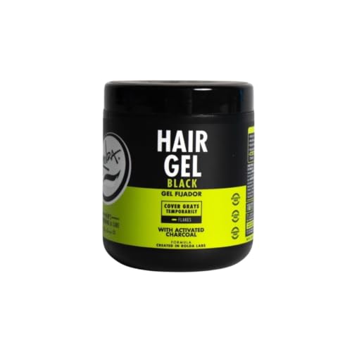 Rolda Black Styling Hair Gel 35.2oz - Medium to Strong Hold, All Day Shine & Grey Cover