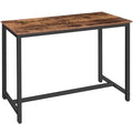 Rectangular Bar Table 47.2 Inch Pub Table Industrial Counter Height Dining Table - Rustic Brown & Black