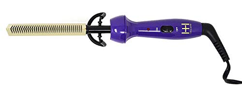 Hot & Hotter Ceramic Hair Pressing Comb - Purple & Gold, 450°F, Dual Voltage