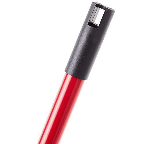 Angle Broom with Metal Handle - 11-inch Wide Floor Sweeper 6-Pack Black & Red