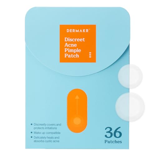 DERMAKR 4-Pack Hydrocolloid Acne Pimple Patches - Invisible Spot Cover & Treatment