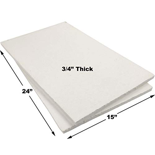 Lynn Manufacturing Ceramic Fiber Board Insulation 3/4" x 24" x 15" Pack of 2 2300°F Rated