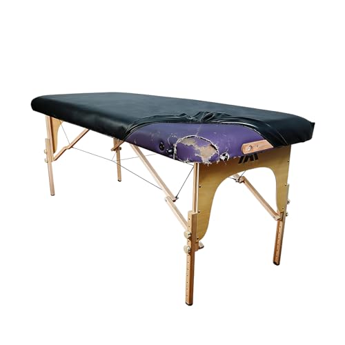 Professional Waterproof Massage Table Cover - 32Inch Square 100% PU Leather, Wipeable Reusable Protector for Spa & Clinic (Black, 1-Pack)?