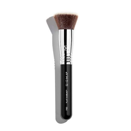 Silica Beauty F80 Flat Kabuki Makeup Brush for Liquid and Cream Foundation - Precise Blending