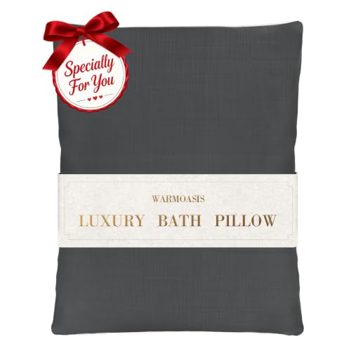 Luxury Bathtub Pillow with Head, Neck & Back Support - Dark Gray, M Size - Comfortable Spa Bath Accessory