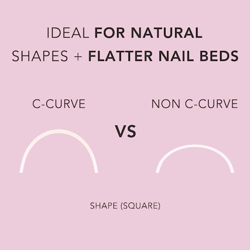Non C-Curve Square Nail Tips Double XL Natural 500 Pack - Flawless Long-Lasting Extensions