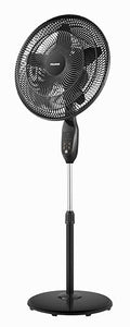 18 Inch Adjustable Oscillating Pedestal Fan with Remote Control - Black, 5 Blades