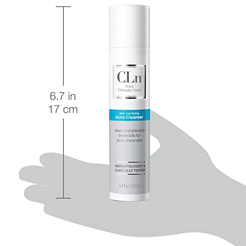 CLn 3.4 oz Acne Facial Cleanser with Salicylic Acid for Blackheads & Breakouts - Oil-Free & Fragrance-Free