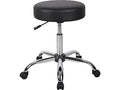 Black Antimicrobial Vinyl Medical Spa Stool with Adjustable Height - No Back Cushion
