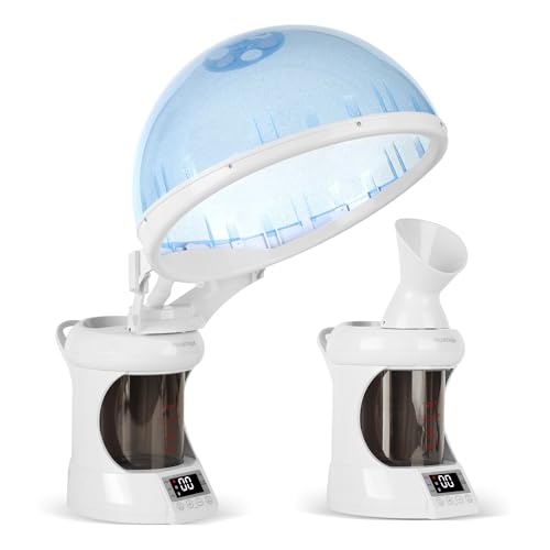 2-in-1 Hair and Facial Steamer with Ozone Nano Mist for Home & Salon Use