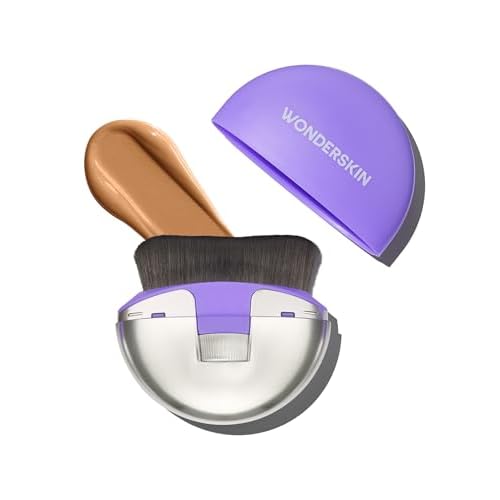 Wonderskin Dial-It-Up Brush ? Adjustable 3-in-1 Makeup Brush for Foundation, Powder & Creams ? Sheer to Full Coverage ? Ergonomic Precision Design