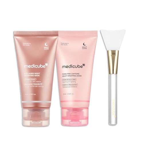 Medicube Pink Collagen Wrapping Mask Duo with Jelly Brush - Elasticity & Hydration
