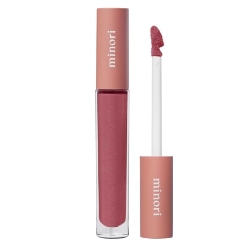 Minori Juneberry Lip Gloss – Hydrating Vegan Lip Shine with Subtle Shimmer, 0.11 fl oz