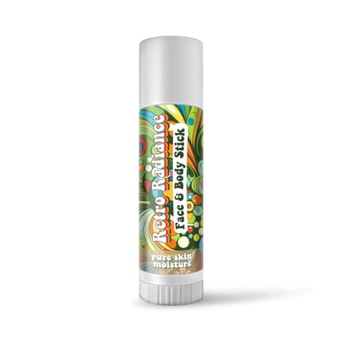Retro Radiance Pure Skin Moisture Face and Body Stick,All Natural Organic Skincare,anti ageing,jojoba,coconut,coccoa butter,vegan,fragrance free,lips,tattoo,hands,heels,made in USA