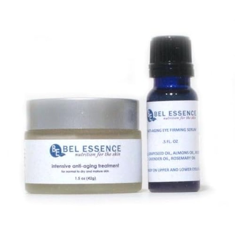 Bel Essence Anti-Aging Face Cream & Anti-Wrinkle Under Eye Serum Mini Skin Care Set - Natural Hydrating Face Cream, Eye Serum for Normal/Dry Skin - Reduce Fine Lines, Firm Skin - 1.5 Oz/.5 Oz