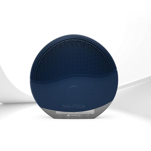 Nautica PC110 Dual-Sided Sonic Silicone Face Scrubber with USB Charging & LED Indicator - Waterproof, Rechargeable Face Exfoliator Brush with Sonic Technology for Deep Cleansing