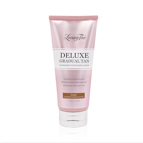 Loving Tan Deluxe Gradual Tanning Lotion (5.07Oz) + Face Tan, Dark (1.6Oz) - Streak Free, Natural Professional Strength Sunless Tanner, 7+ Applications per Bottle, Naturally Derived DHA, 2-Count