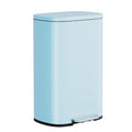 13 Gallon Stainless Steel Trash Can with Lid and Removable Inner Bucket - Blue