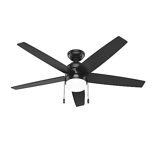 Hunter Bardot Indoor Ceiling Fan 52 Inch Matte Black with Light & Reversible Blades