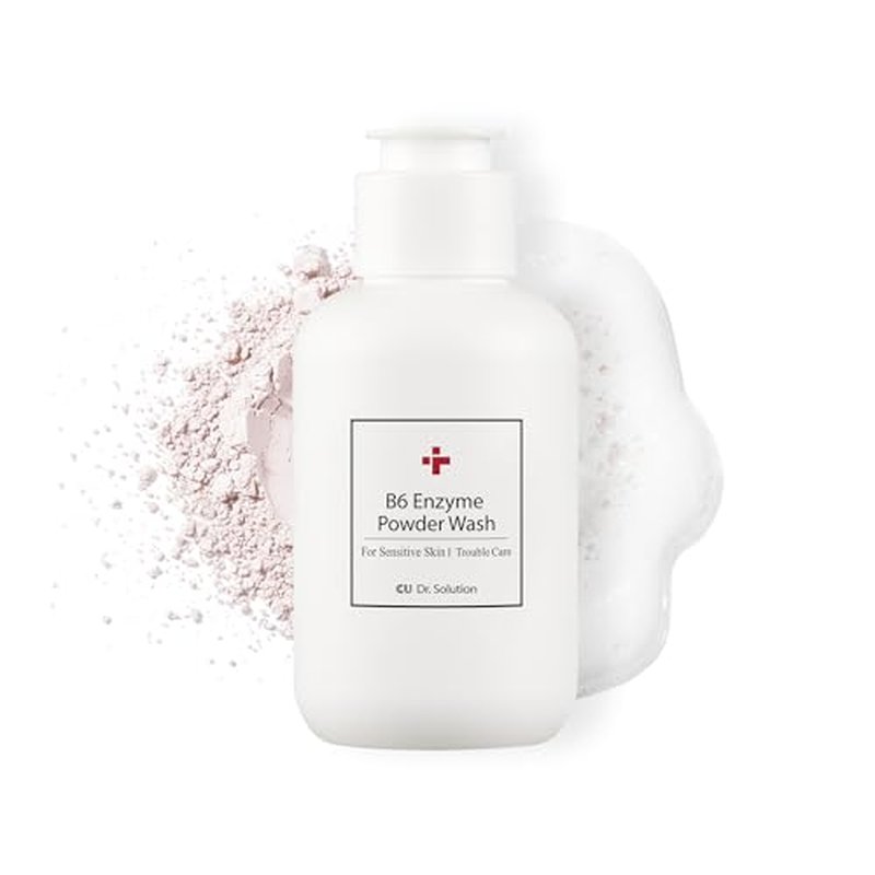 B6 Enzyme Powder Face Cleanser, Korean Skin Care Exfoliating Face Wash with PHA and Papain Enzyme, Face Exfoliator with Calamine and Vitamin B6, Gentle Cleanser, 55g (1.94 Oz)