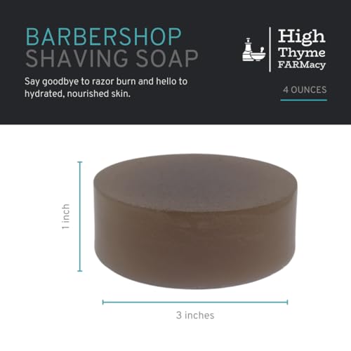 Old-Fashioned Barbershop Shaving Soap Puck - 4 Ounce Bar of Bay Rum, Sandalwood, and Patchouli Soap for Shaving - 3" Shave Soap Puck