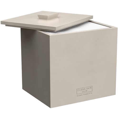 Cement Storage Box for 50 Disposable Towels XL - Taupe Stone, 9x8x9 Inches