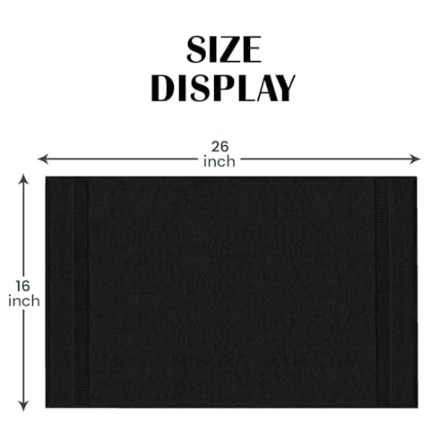 Imperial Towels 24 Pack Black Hand Towels 16x26 Inches, Soft & Highly Absorbent