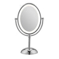 Lighted Makeup Mirror with 1X/7X Magnification, Double-Sided LED Vanity Mirror - Polished Chrome, 4.7"L x 8"W
