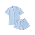 LYANER Women's Cotton Pajamas Set Button Short Sleeve Shirt with Shorts Set PJs Loungewear
