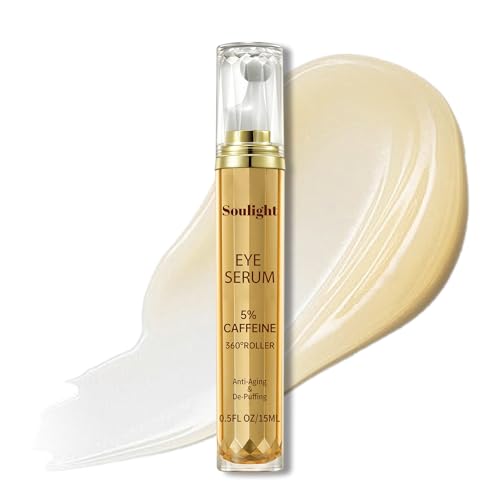 Eye Serum with 5% Caffeine, Retinol, Niacinamide & Hyaluronic Acid - Anti-Aging Treatment Eye Balms for Dark Circles, Puffiness, Wrinkles & Bags - Under Eye Brightening & Firming Cream