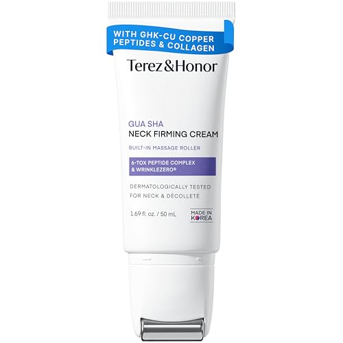 Neck Firming Cream with Gua Sha Massage Roller - Korean Retinol Collagen - 1.7 FL OZ - Variation 1