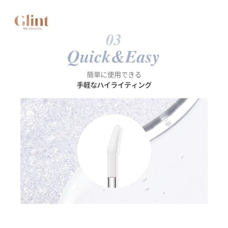 Glint Liquid Gel Highlighter (Dewy Moon, 0.1oz) - Multi-Use Face & Body Gloss for Smooth Glow, Long-Lasting Illuminator Balm for Healthy Radiance. Korean Makeup. Eyes, Cheeks