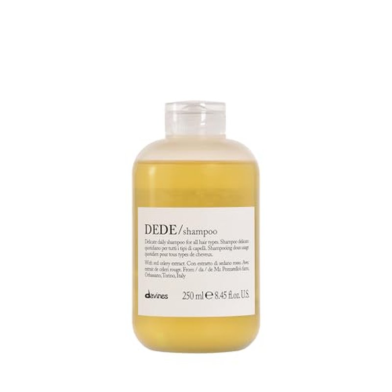 Davines DEDE Shampoo, Delicate Soft Lather Daily Cleanser for Medium Fine & Fine Hair - Gently Removes Impurities to Make Hair Light, Shiny, and Soft with Red Celery Extract, 8.45 Fl Oz