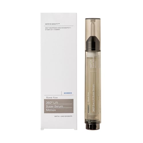 KORRES Black Pine 3D Eye-Lift Super Serum, Under Eye Serum for Dark Circles 15 Ml