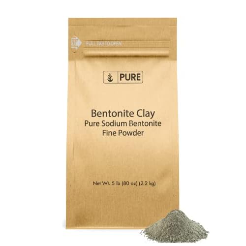 PURE ORIGINAL INGREDIENTS Bentonite Clay (5 lb) Fine Powder, Sodium Bentonite, For Face Masks & More