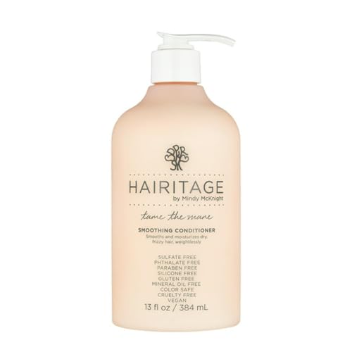 Hairitage Tame the Mane Smoothing Hair Conditioner Formulated with Jojoba Oil + Avocado Oil - Fights + Prevents Frizz - Smoothing + Hydrating - Natural Shine + Fortified Hair, 13 fl. oz.