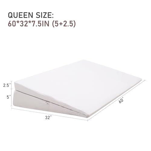 Adjustable Wedge Pillow Mattress Topper for Reflux Snoring Support