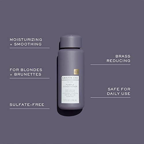 Kristin Ess Purple Shampoo & Conditioner Set 10 oz - Blonde, Brunette, Silver Hair Toning