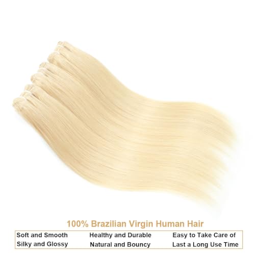 Blonde 14 Inch YAREESONG 613 Human Hair Bundles - Straight 12A Remy Hair